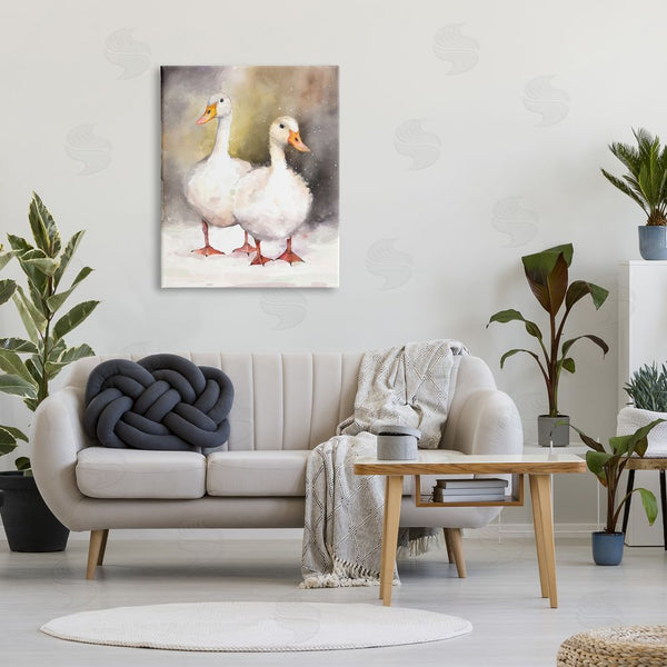 Stupell Industries Ziwei Li | Two White Ducks In Snow Wall Art