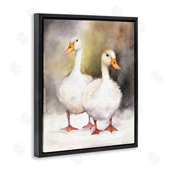 Stupell Industries Ziwei Li | Two White Ducks In Snow Wall Art
