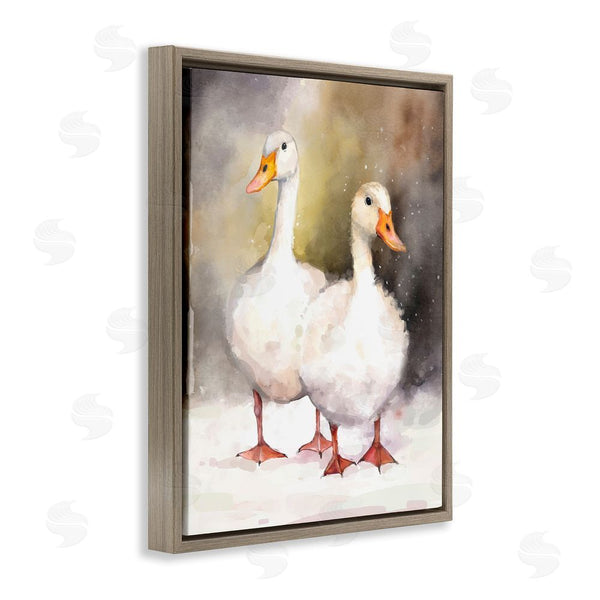 Stupell Industries Ziwei Li | Two White Ducks In Snow Wall Art