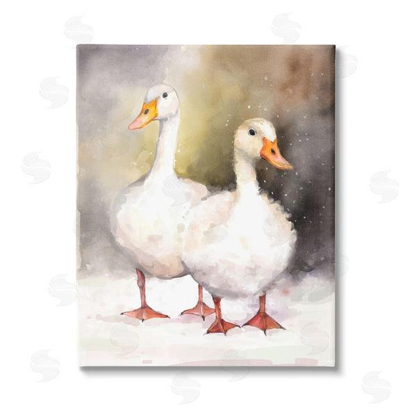 stupell industries Ziwei Li | Two White Ducks in Snow Wall Art