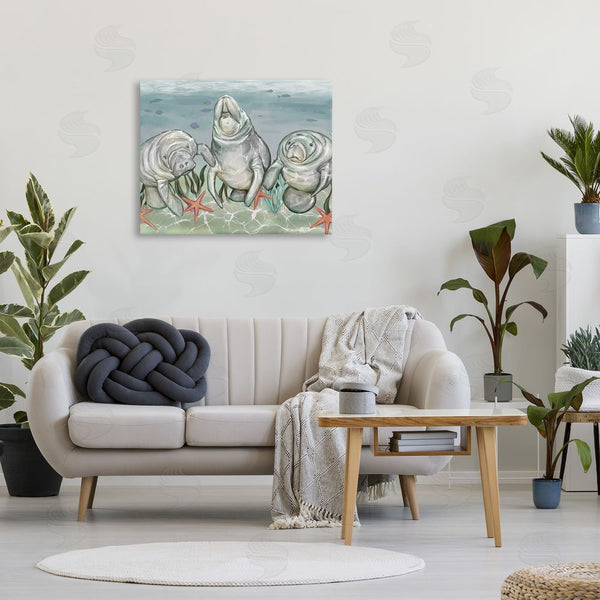 Stupell Industries Ziwei Li | Underwater Manatees & Starfish Wall Art