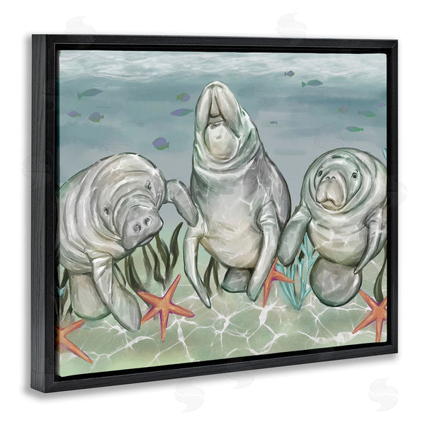 Stupell Industries Ziwei Li | Underwater Manatees & Starfish Wall Art