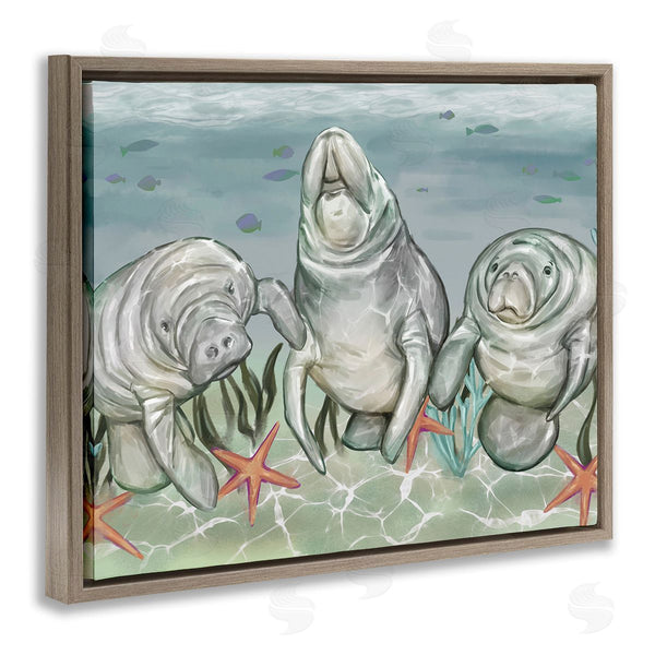 Stupell Industries Ziwei Li | Underwater Manatees & Starfish Wall Art