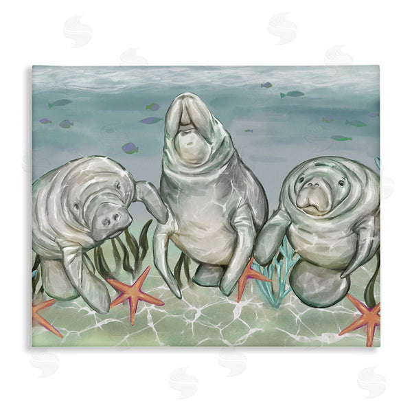 stupell industries Ziwei Li | Underwater Manatees & Starfish Wall Art