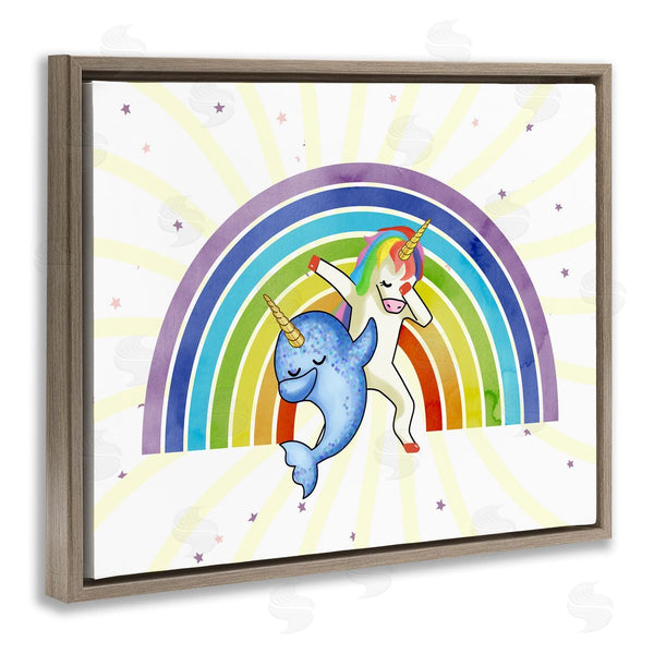 Stupell Industries Ziwei Li | Unicorn And Narwhal Rainbow