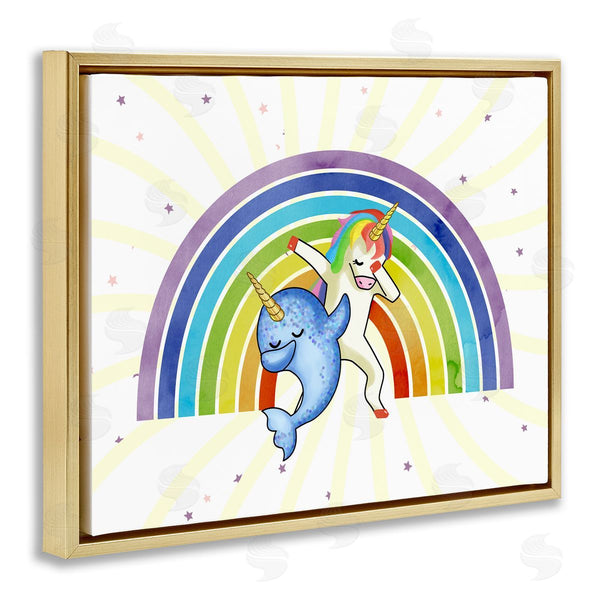 Stupell Industries Ziwei Li | Unicorn And Narwhal Rainbow