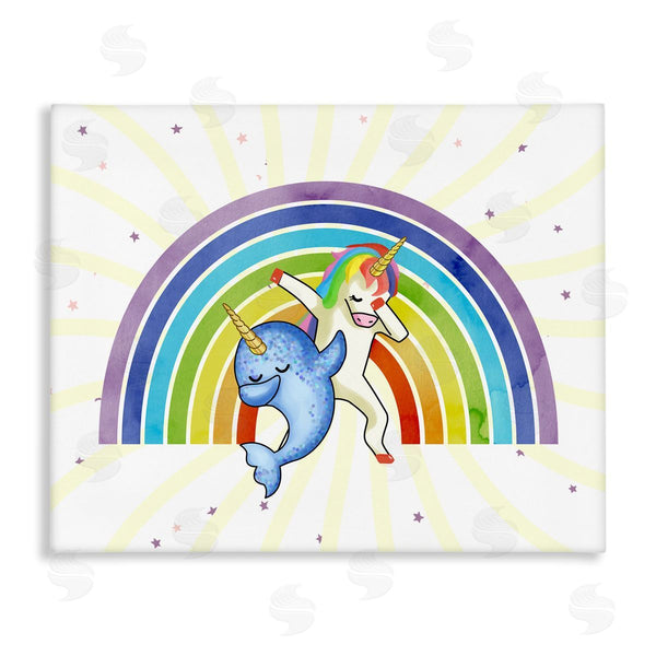 stupell industries Ziwei Li | Unicorn and Narwhal Rainbow