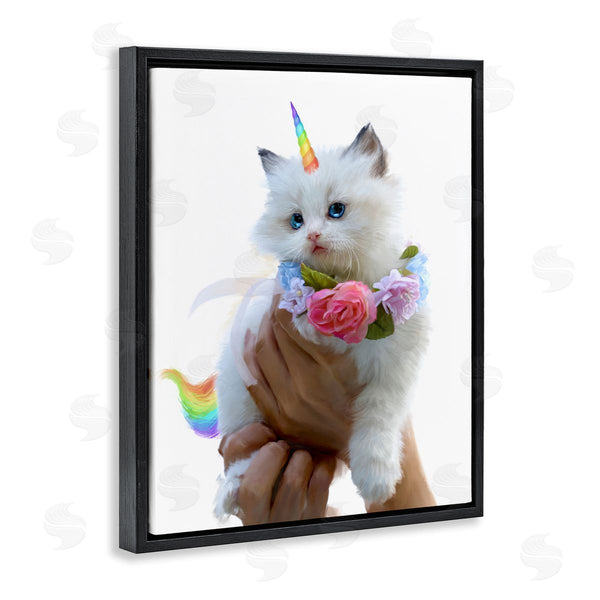 Stupell Industries Ziwei Li | Unicorn Kitten With Flowers