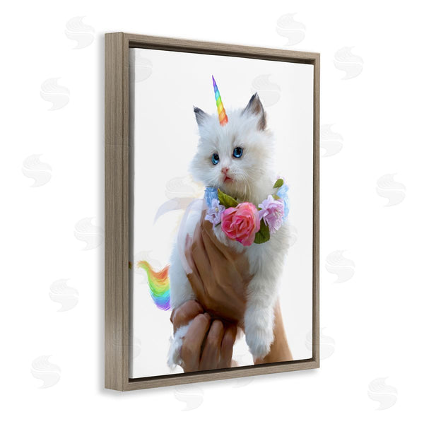 Stupell Industries Ziwei Li | Unicorn Kitten With Flowers