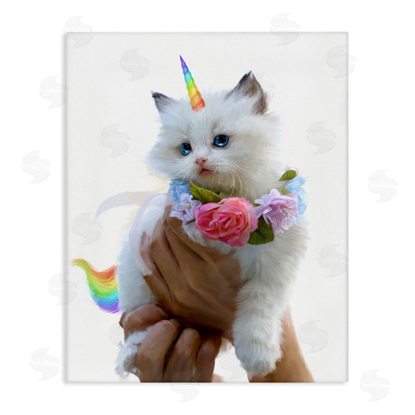 stupell industries Ziwei Li | Unicorn Kitten with Flowers