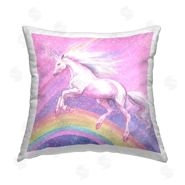 stupell industries Ziwei Li | Unicorn Over Rainbow Printed Throw Pillow