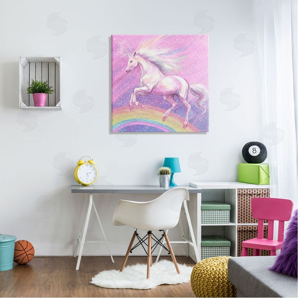Stupell Industries Ziwei Li | Unicorn Over Rainbow Wall Art