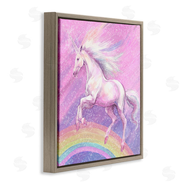Stupell Industries Ziwei Li | Unicorn Over Rainbow Wall Art