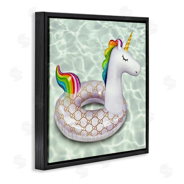 Stupell Industries Ziwei Li | Unicorn Pool Float Trendy Fashion Emblem Pattern Wall Art