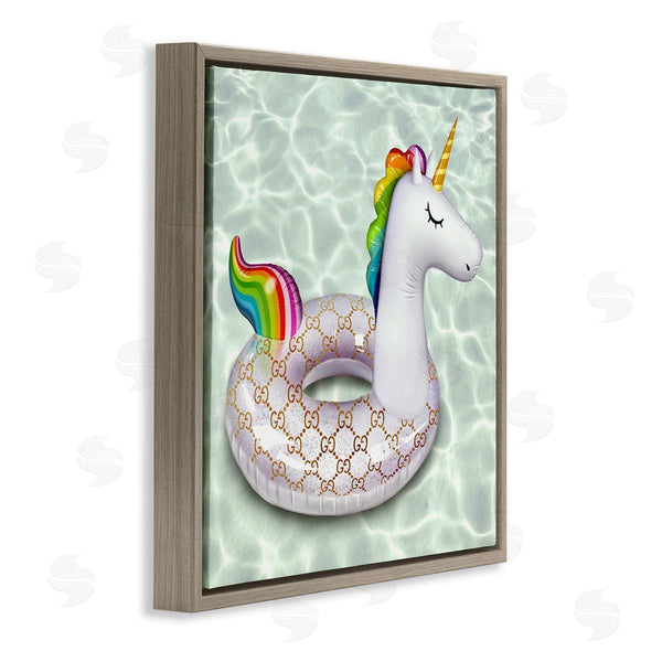 Stupell Industries Ziwei Li | Unicorn Pool Float Trendy Fashion Emblem Pattern Wall Art