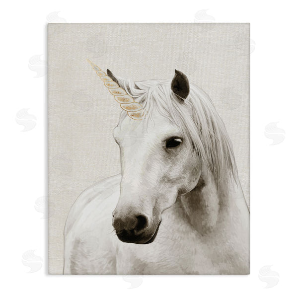 stupell industries Ziwei Li | Unicorn Portrait White Fantasy