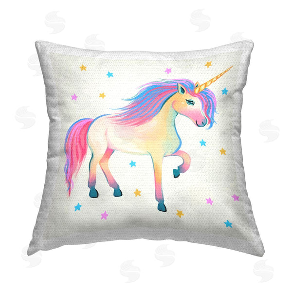 Stupell Industries Ziwei Li | Unicorn With Stars Printed Throw Pillow