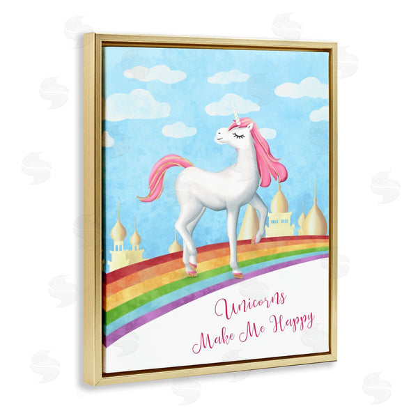 Stupell Industries Ziwei Li | Unicorns Make Me Happy Rainbow