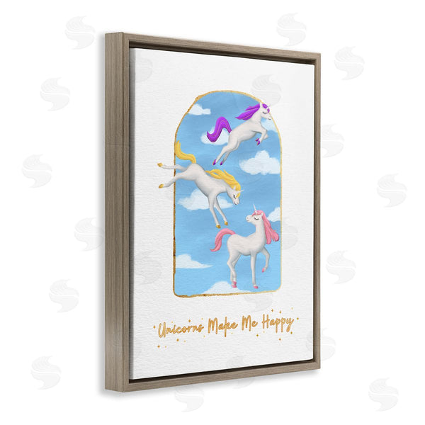 Stupell Industries Ziwei Li | Unicorns Make Me Happy Sky Blue