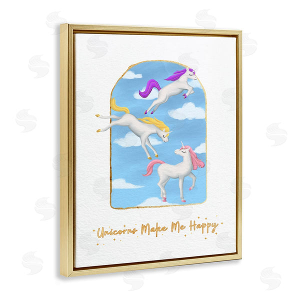 Stupell Industries Ziwei Li | Unicorns Make Me Happy Sky Blue