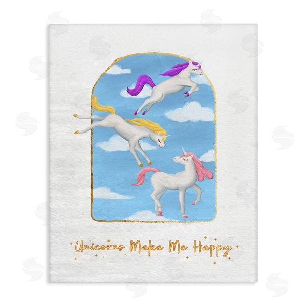 stupell industries Ziwei Li | Unicorns Make Me Happy Sky Blue