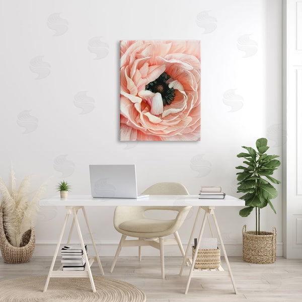 Stupell Industries Ziwei Li | Up Close Pink Peony Intricate Sunlit Petals Wall Art