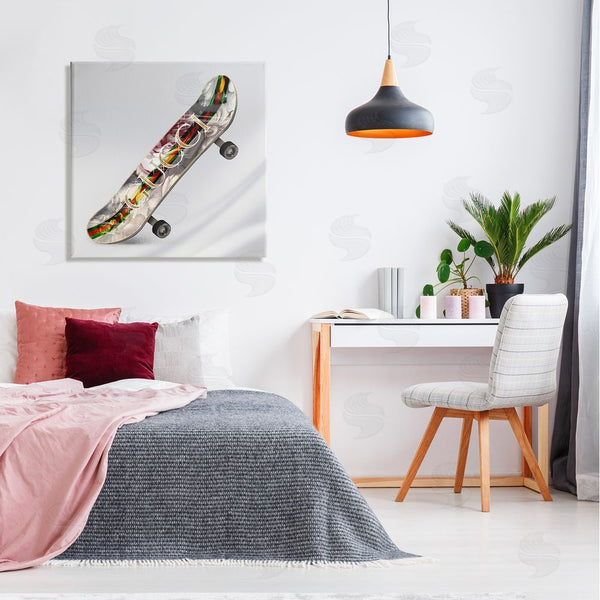Stupell Industries Ziwei Li | Upscale Fashion Patterned Skateboard Dazzling Glam Design Wall Art