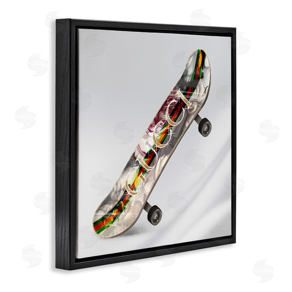 Stupell Industries Ziwei Li | Upscale Fashion Patterned Skateboard Dazzling Glam Design Wall Art