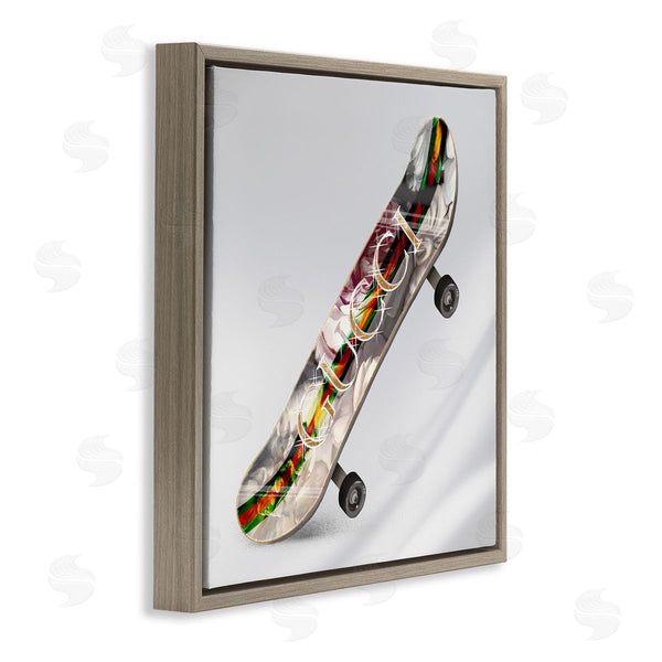 Stupell Industries Ziwei Li | Upscale Fashion Patterned Skateboard Dazzling Glam Design Wall Art