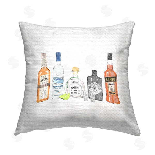 Stupell Industries Ziwei Li | Varied Alcohol Liquor Bottles Bar Printed Throw Pillow