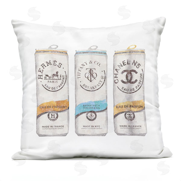 Stupell Industries Ziwei Li | Various Trendy Fashion Brand Beverage Cans Printed Throw Pillow