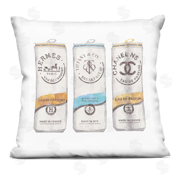 stupell industries Ziwei Li | Various Trendy Fashion Brand Beverage Cans Printed Throw Pillow