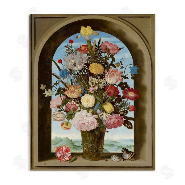 stupell industries Ziwei Li | Vintage Floral Bouquet Gothic Window