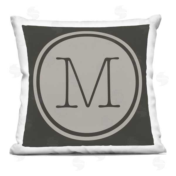 stupell industries Ziwei Li | Vintage M Initial Circular Typewriter Key Printed Throw Pillow