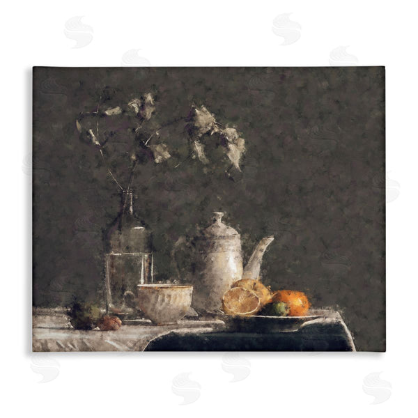 stupell industries Ziwei Li | Vintage Tabletop Still Life Plated Sliced Fruit Wall Art