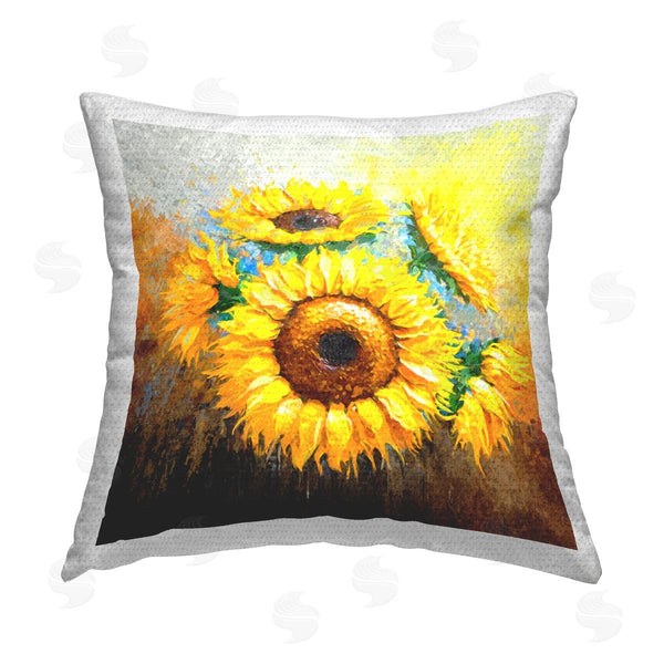 Stupell Industries Ziwei Li | Vivid Yellow Sunflower Arrangement Printed Throw Pillow
