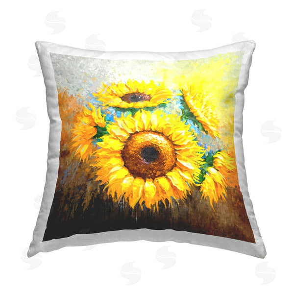 stupell industries Ziwei Li | Vivid Yellow Sunflower Arrangement Printed Throw Pillow