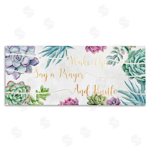 stupell industries Ziwei Li | Wake Up Pray Hustle Blooming Succulent Florals