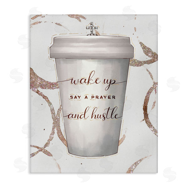 stupell industries Ziwei Li | Wake Up Pray Hustle Phrase Coffee Cup Glam