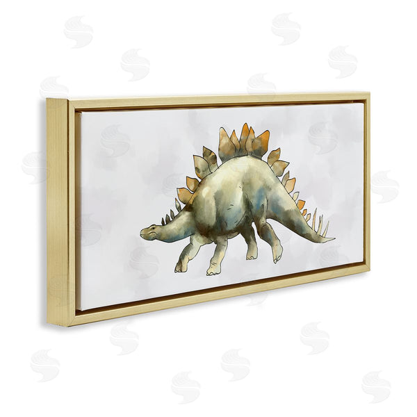 Stupell Industries Ziwei Li | Walking Stegosaurus Green Dinosaur Playful Reptile