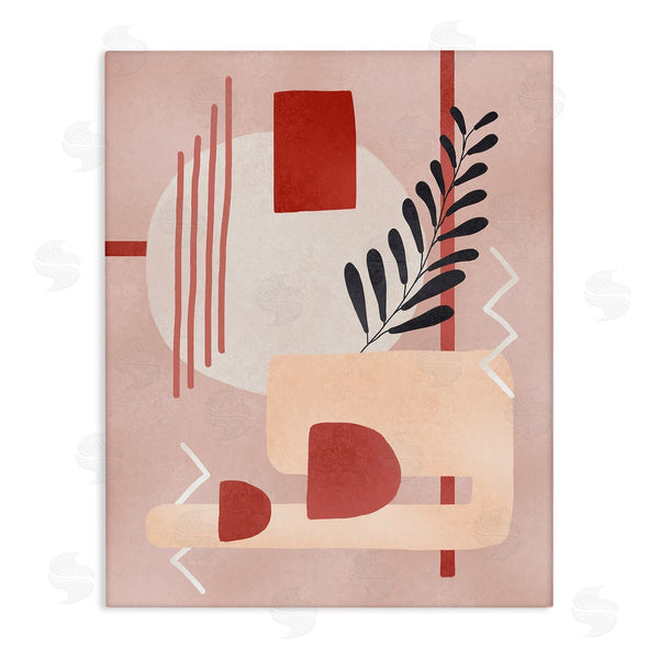 stupell industries Ziwei Li | Warm Abstract Shapes Plant Detail