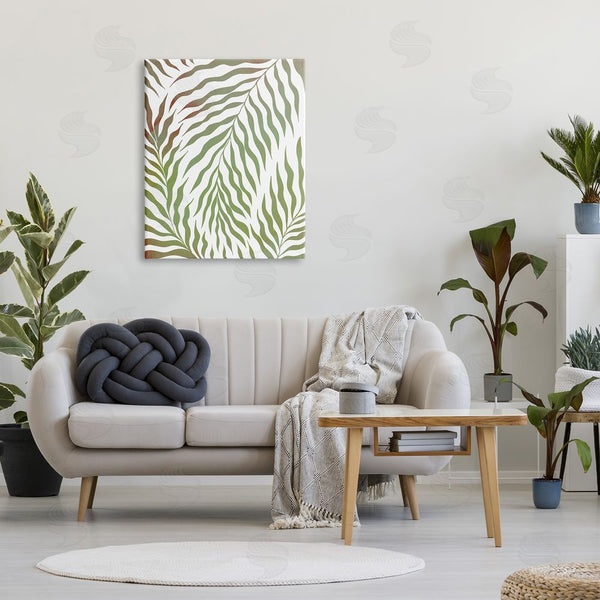 Stupell Industries Ziwei Li | Wavy Green Botanical Leaves Wall Art