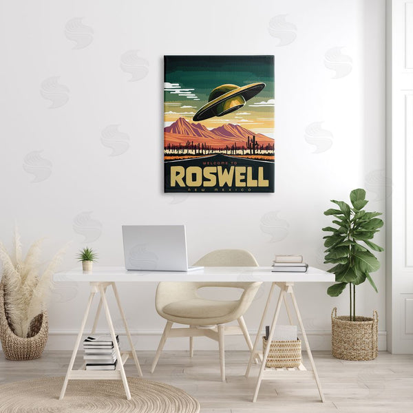 Stupell Industries Ziwei Li | Welcome Roswell New Mexico UFO Wall Art