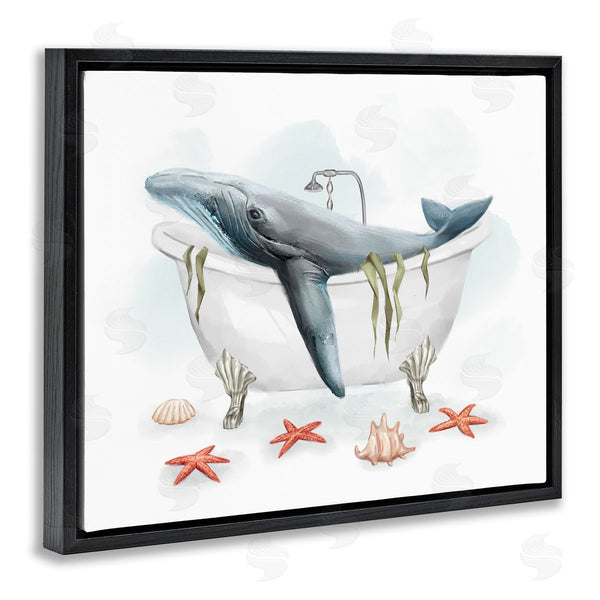 Stupell Industries Ziwei Li | Whale In Nautical Tub Seafoam Starfish Shells Wall Art