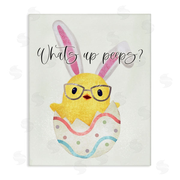 Stupell Industries Ziwei Li | What's Up Peeps Funny Easter Phrase Hatched Chick Wall Art