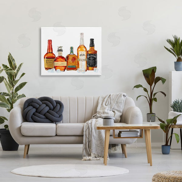 Stupell Industries Ziwei Li | Whiskey Bottles & Ice Cubes Wall Art