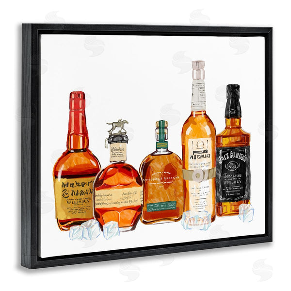 Stupell Industries Ziwei Li | Whiskey Bottles & Ice Cubes Wall Art