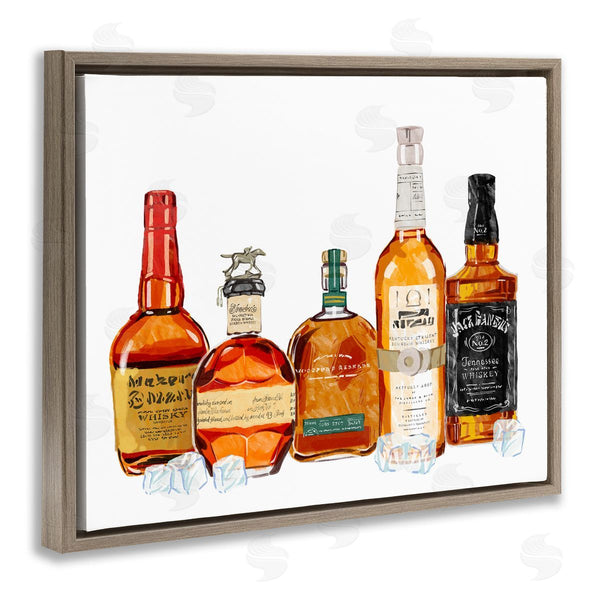 Stupell Industries Ziwei Li | Whiskey Bottles & Ice Cubes Wall Art