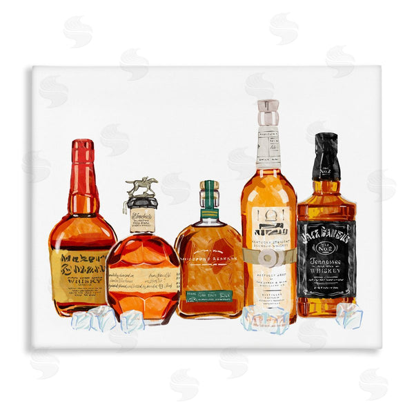 stupell industries Ziwei Li | Whiskey Bottles & Ice Cubes Wall Art