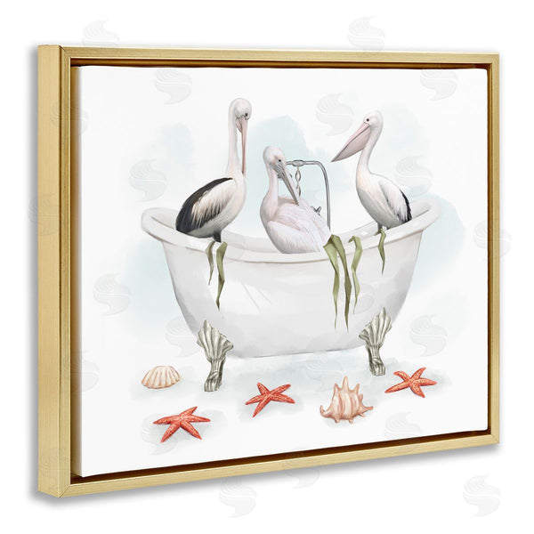 Stupell Industries Ziwei Li | White Crane Trio Bath Wall Art